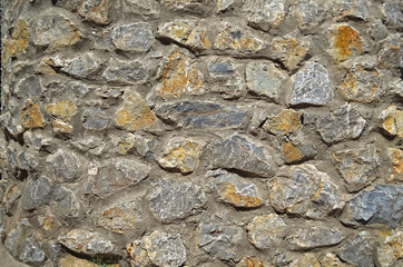 Old stone wall of a Serbian church, close up