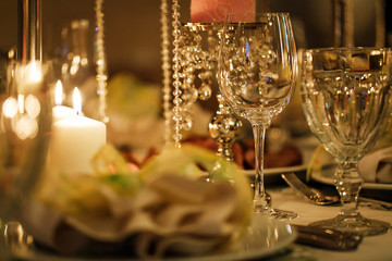 Decorated table at a wedding
