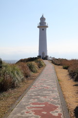 Fototapeta na wymiar Old lighthouse at Cape Tsumekizaki in Shimoda, JAPAN