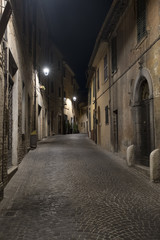 Fototapeta na wymiar Corinaldo (Marches, Italy) at evening