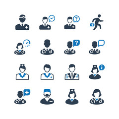 Doctor Icon Set - Blue Version (New)