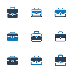 Office Bag Icons - Blue Version