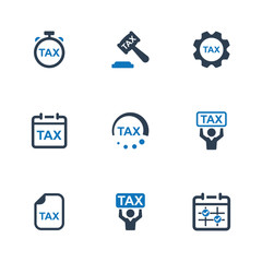 Tax Service Icons - Blue Version