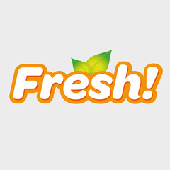 Fresh label sign with leaves