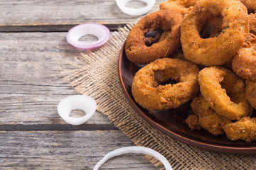 Homemade сrunchy fried onion rings