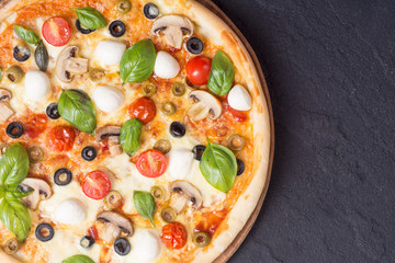 Italian pizza with mozzarella