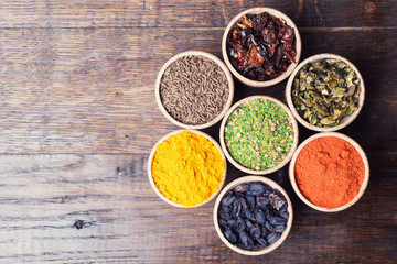 Various of Indian spices
