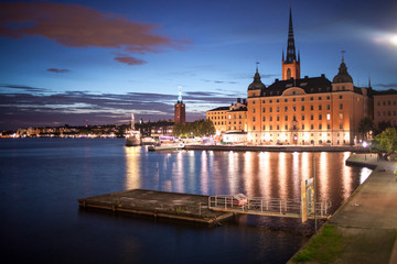 Fototapeta na wymiar Night view Stockholm, the capital of Sweden