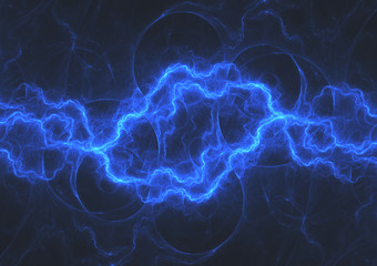 Blue lightning, abstract plasma lightning
