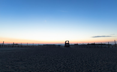 Fototapeta premium Early morning in sandy dunes. Curonian Spit, Lithuania.