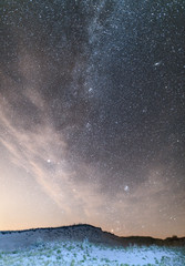 Milky Way over the clear night sky.
