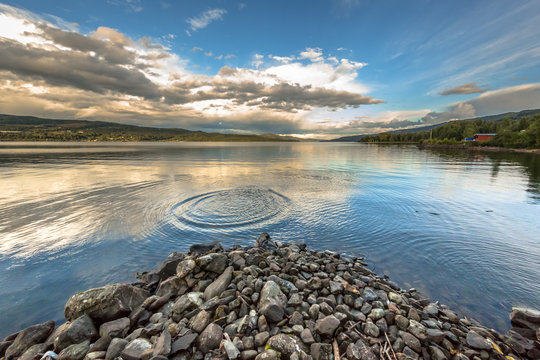 Rippling in serene  water