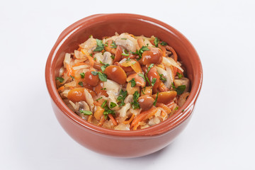 cabbage with mushrooms