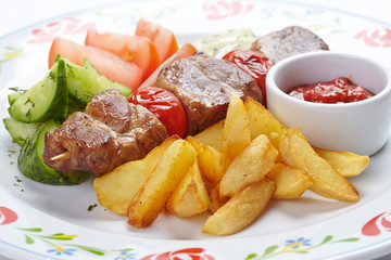 kebab with vegetables