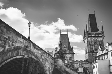 Charles bridge in city of Prague, Czech Republic