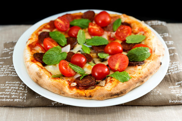 tasty pizza on a the table