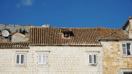 Obraz premium traditional houses on the island of hvar