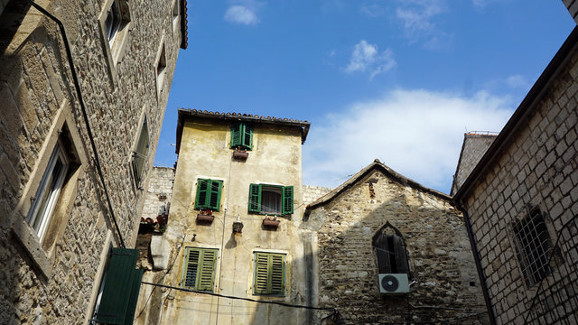 old residential buildings in croatian town split