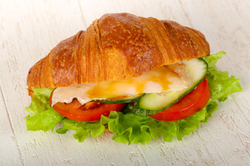 Croissant with chicken