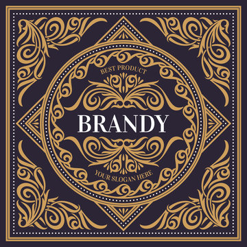 Vintage decorative brandy card