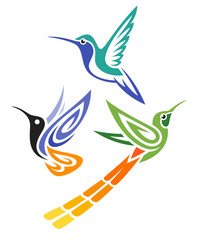 Stylized Birds - Hummingbirds