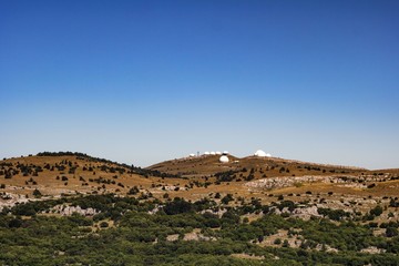 landscape with the Crimean Astrophysical Observatory near the city of Yalta, Crimea