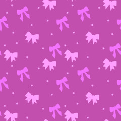 Seamless beauty bow pattern. Cute fashion illustration. Decorative background.
