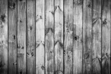 Naklejka premium Painted planks in black and white. Texture of wood.