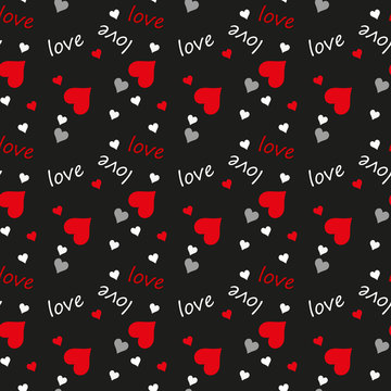 Romantic concept seamless pattern. Love elements in one background in vector