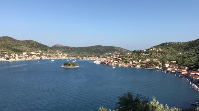 The gulf or lagoon of Vathy or Ithaki in Ithaca island in Greece