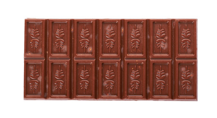 chocolate bar with nuts isolated on white background