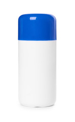 White medical container isolated on white background