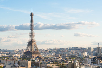 Fototapeta na wymiar famous Eiffel Tower and Paris roofs, Paris France
