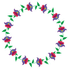 Round frame with flowers.