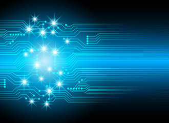 Abstract cyber hi speed digital technology, cyber security concept background, vector illustration