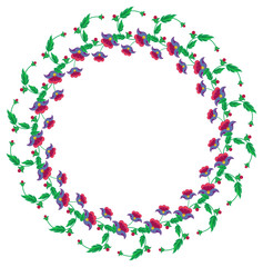 Round frame with flowers.