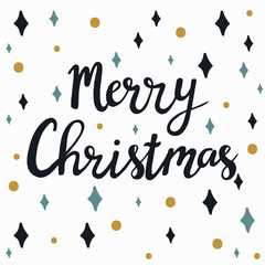 Merry Christmas words vector illustration