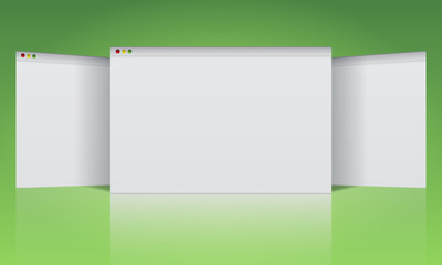 3 Blank browser windows mockup for your website advertisement layout.