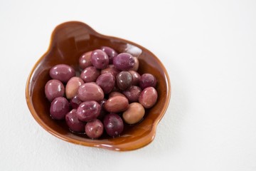 Marinated olives in bowl