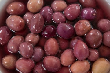 Marinated olives in bowl