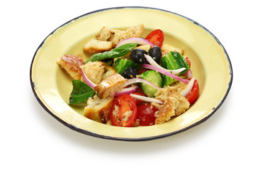 panzanella, Tuscan bread and tomato salad, italian cuisine
