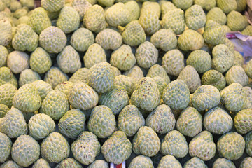 Sugar Apple or Custard Apple. Fresh fruits sell in the market