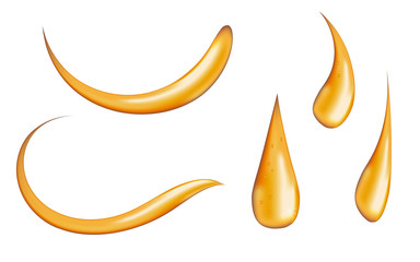 Set of honey drop swirls, vector