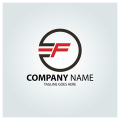 Letter F logo design template. Vector illustration