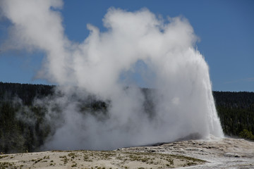 Old Faithful Cone Geyser in Yellowstone National Park