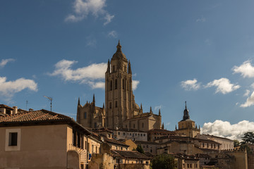 Fototapeta na wymiar Partial view of the old town of Segovia. Spain.