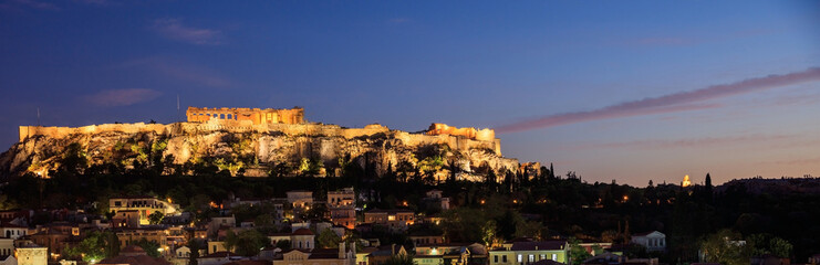 Athens, Greece. Acropolis rock and Plaka