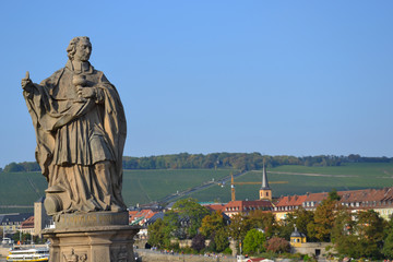 Monument and landscape of Würzburg city, Germany