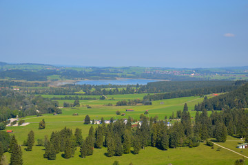 Obraz premium View of Bavaria - from the top of Neuschwanstein Castle, Germany