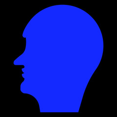 Silhouette of a male head, psychological image